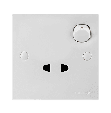 CASABLANCA 10Amp. Single 2Pin Switched Socket Outlet White