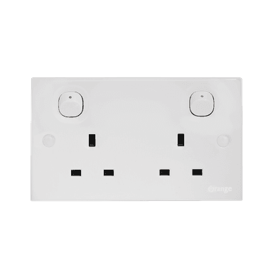 CASABLANCA 13Amp. Twin Switched Socket Outlet White