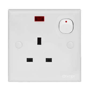 CASABLANCA 13Amp. Single Switched Socket Outlet with Neon White