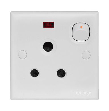 CASABLANCA 15Amp. Single Switched Socket Outlet with Neon White
