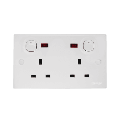 CASABLANCA 13Amp. Twin Switched Socket Outlet with Neon White