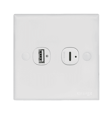 CASABLANCA 2.1Amp. 2Gang  Type-A+C USB Charger Outlet White