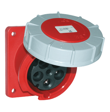 ATLANTIS CEE Series 125Amp. 400V IP67 3P+E Sloping Flange Socket 50/60Hz - 6h