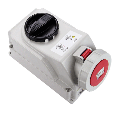 ATLANTIS CEE Series 16Amp. 400V IP67 5Pole Switched Interlocked Socket Wall Mounted 50/60Hz - 6h