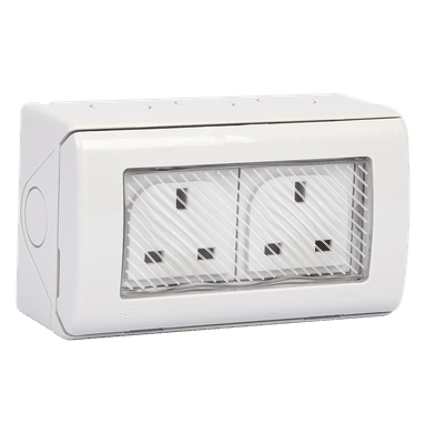 ATLANTIS 56Series 13Amp. 250V IP55 Twin Surface Mount Socket Outlet