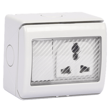 ATLANTIS 56Series 15Amp. 250V IP55 1Gang Surface Mount Switched Socket Outlet