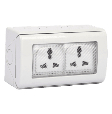 ATLANTIS 56Series 15Amp. 250V IP55 Twin Surface Mount Socket Outlet