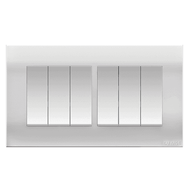 AKOYA 16Amp. 6Gang 1Way Switch White with White Surround