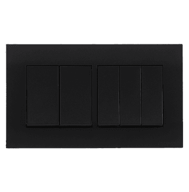 AKOYA 16Amp. 5Gang 1Way Switch B/Matte with B/Matte Surround