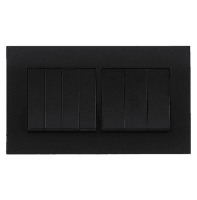 AKOYA 16Amp. 7Gang 1Way Switch B/Matte with B/Matte Surround