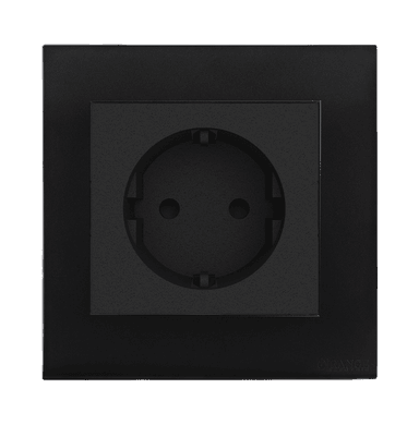 AKOYA 16Amp. Schuko Socket Outlet B/Matte with B/Matte Surround