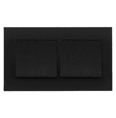 AKOYA 16Amp. 8Gang 2Way Switch B/Matte with B/Matte Surround