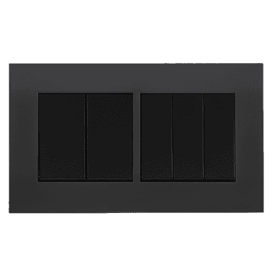 AKOYA 16Amp. 5Gang 2Way Switch B/Matte with GM/Matte Surround