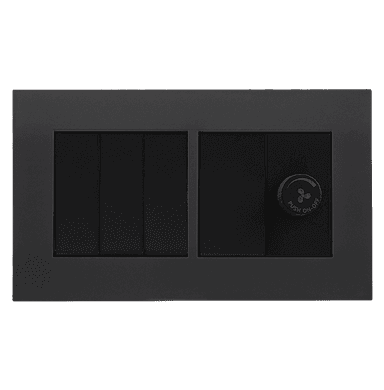 AKOYA 16Amp. 4Gang + Fan Controller B/Matte with GM/Matte Surround