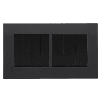 AKOYA 16Amp. 7Gang 1Way Switch B/Matte with GM/Matte Surround