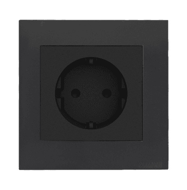 AKOYA 16Amp. Schuko Socket Outlet B/Matte with GM/Matte Surround