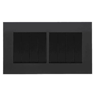 AKOYA 16Amp. 8Gang 2Way Switch B/Matte with GM/Matte Surround