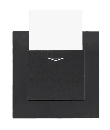 AKOYA 16Amp. Electronic Key Card Switch B/Matte with GM/Matte Surround