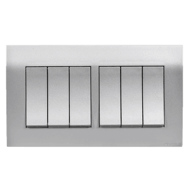 AKOYA 16Amp. 6Gang 2Way Switch S/Matte with S/Matte Surround