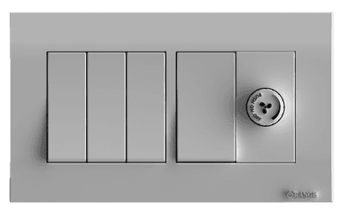 AKOYA 16Amp. 4Gang + Fan Controller S/Matte with S/Matte Surround