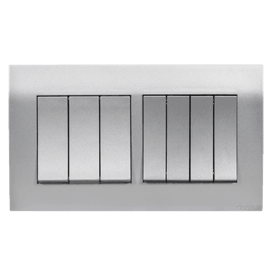 AKOYA 16Amp. 7Gang 1Way Switch S/Matte with S/Matte Surround