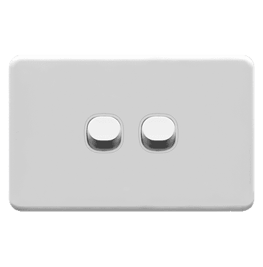ENIGMA 16Amp. 250V a.c. 2Gang 2Way Horizontal Classic White (Australian Standard)