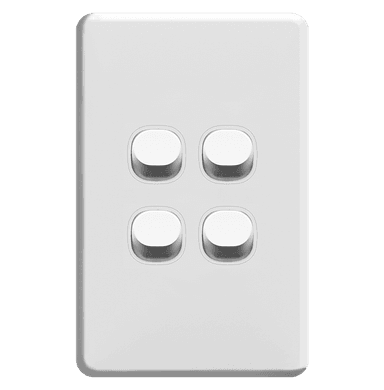 ENIGMA 16Amp. 250V a.c. 4Gang 2Way Vertical Slim Classic White (Australian Standard)
