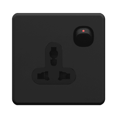 ENIGMA 13Amp. Single Multi Switched Socket Outlet Gunmetal (British Standard)