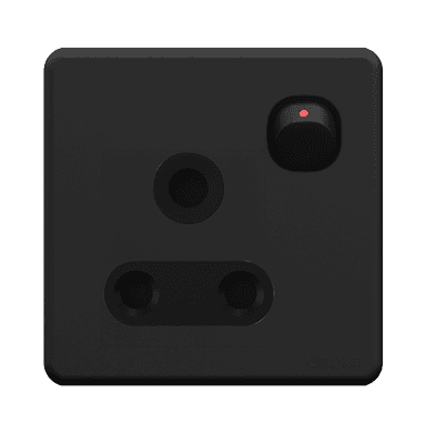 ENIGMA 15Amp. Single Switched Socket Outlet Gunmetal (British Standard)
