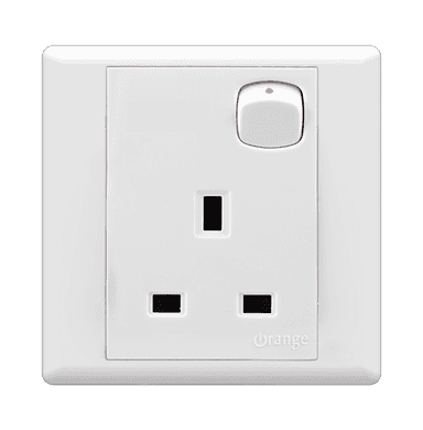 MONACO 13Amp. Single Switched Socket Outlet White with WH/Surround