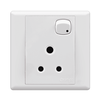 MONACO 5Amp. Single Switched Socket Outlet with LED White with WH/Surround
