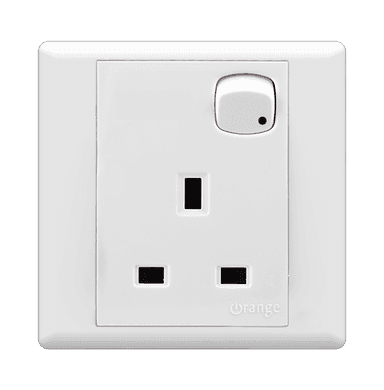 MONACO 13Amp. Single Switched Socket Outlet with LED White with WH/Surround