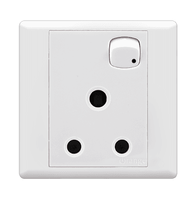 MONACO 15Amp. Single Switched Socket Outlet with LED White with WH/Surround