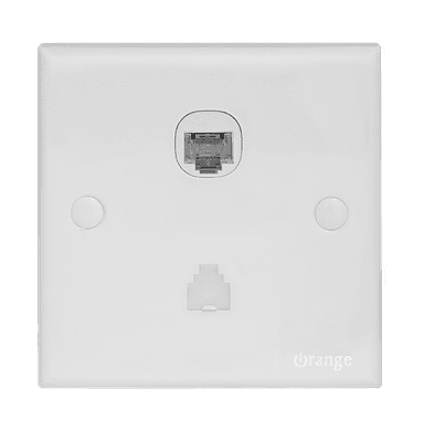 CASABLANCA 2Gang Telephone + Data Outlet White