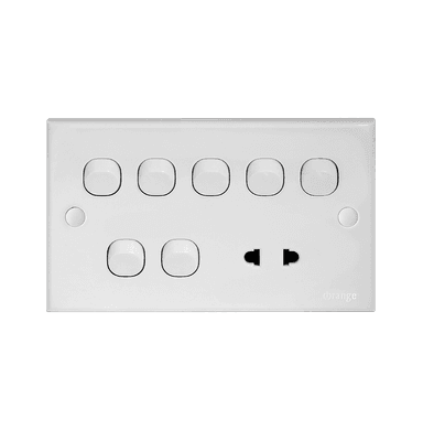 CASABLANCA 7Gang +2 Pin Socket Outlet White