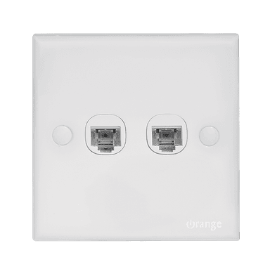 CASABLANCA 2Gang 8Wire 8Contact Telephone / Data Outlet White