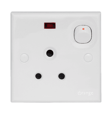 CASABLANCA 5Amp. Single Switched Socket Outlet with Neon White