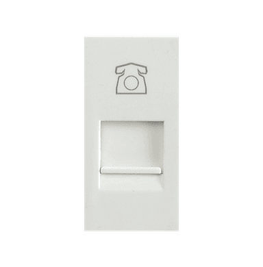 SPARTA 1 Module Size RJ11 CAT3 Telephone Socket Outlet with shutter - White - Module Only