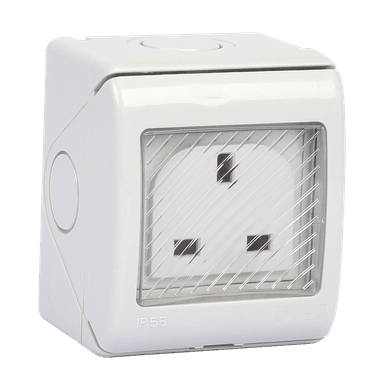ATLANTIS 56Series 13Amp. 250V IP55 1Gang Un-Switched Socket Outlet