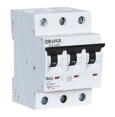 SIGMA 63Amp. 3Pole, Type B, 400V, 10kA MCB