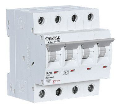 SIGMA 20Amp. 4Pole, Type B, 400V, 10kA MCB