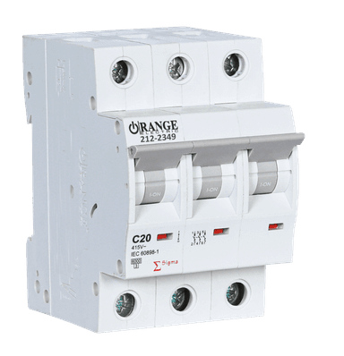 SIGMA 20Amp. 3Pole, Type C, 415V, 6kA MCB