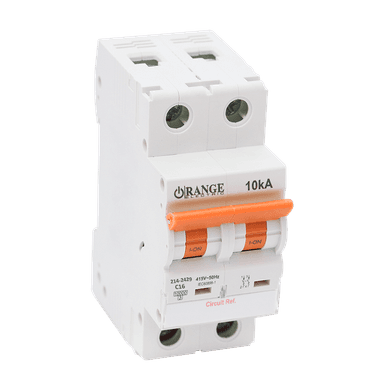 10KA 16Amp. 2Pole, Type C, 415V, 10kA MCB