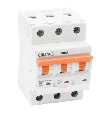 10KA 10Amp. 3Pole, Type C, 415V, 10kA MCB