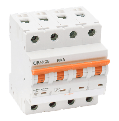 10KA 10Amp. 4Pole, Type C, 415V, 10kA MCB